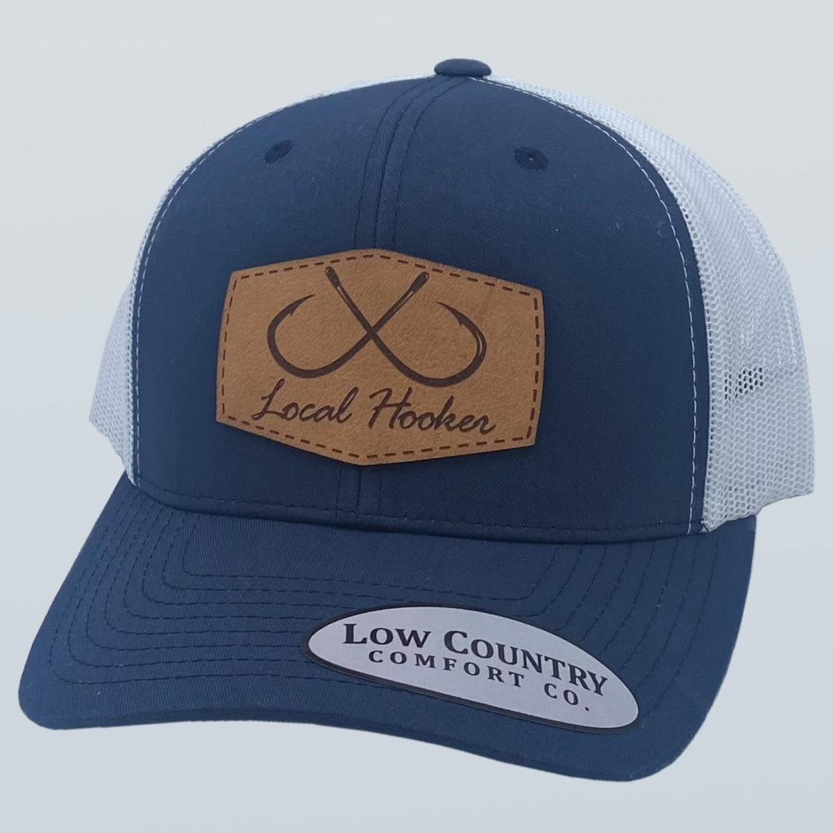 Local Hooker Patch Leather Navy/White Hat – Riverbed Threads