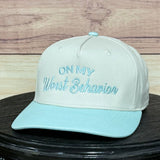 On My Worst Behavior Natural/Pastel Blue