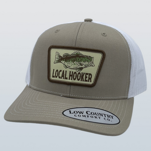 Local Hooker Tan Bass Patch Khaki/White Hat