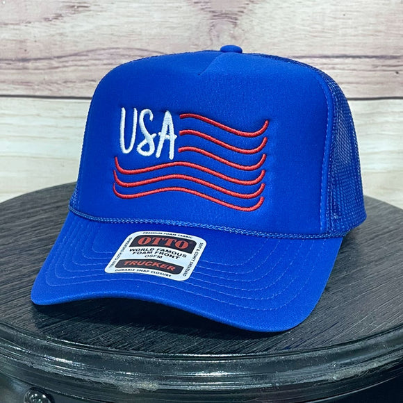 USA Wavy Line Foam Royal Blue