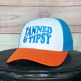Tanned & Tipsy White/Blue/Orange