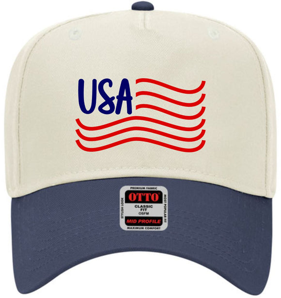 USA Wavy Line Natural/Navy