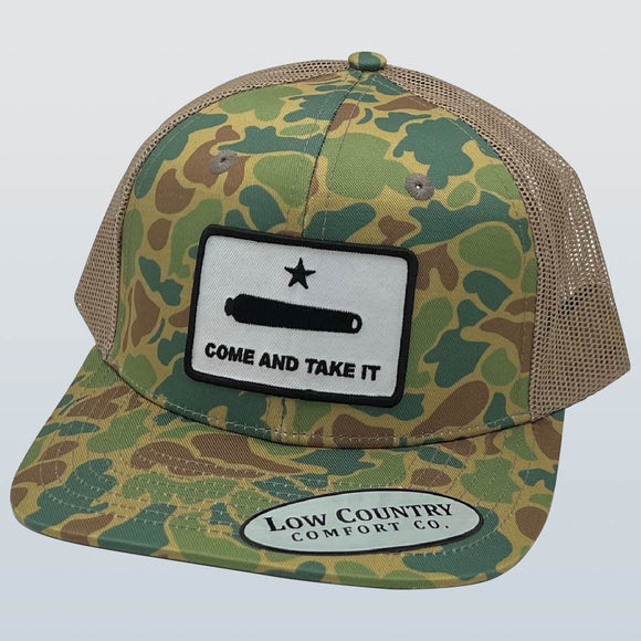 Come and Take It Cannon Patch Green Old School Camo/Khaki