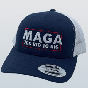 MAGA Too Big To Rig Navy/White