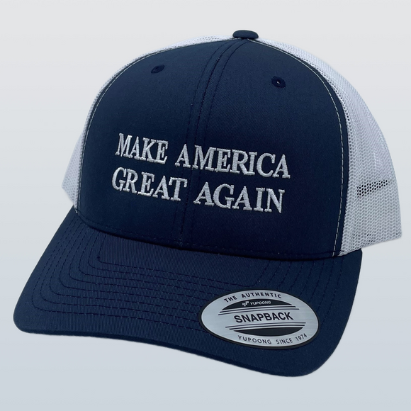 MAGA Text Navy/White