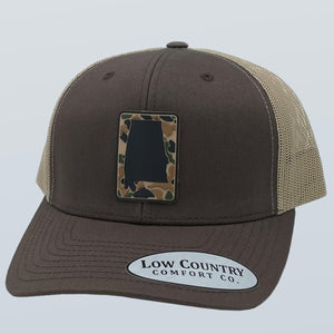 Alabama Outline Camo PVC Patch Brown/Khaki Hat