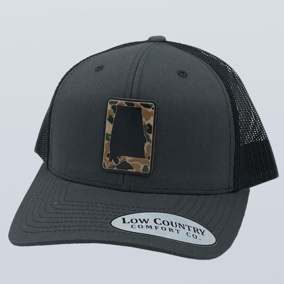 Alabama Outline Camo PVC Patch Charcoal/Black Hat