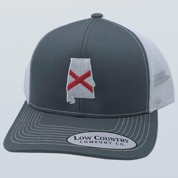 Alabama Flag Charcoal/White Hat