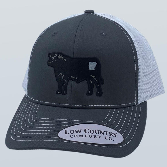 Arkansas Cow Branded Charcoal/White Hat