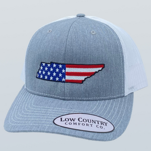 Tennessee Usa Flag Heather/White Hat