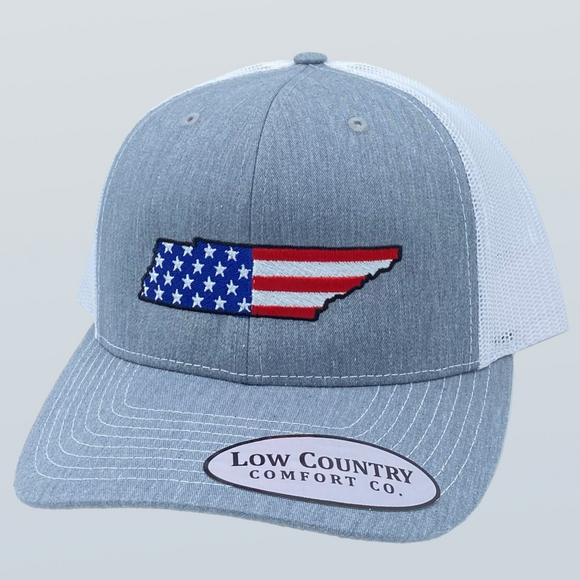 Tennessee Usa Flag Heather/White Hat