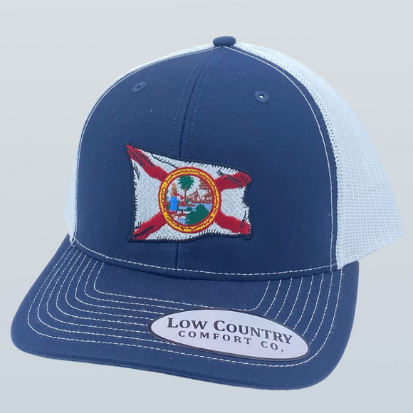 Florida Wavy FLag Navy/White Hat