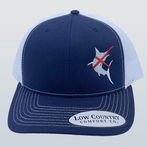 Alabama Flag Marlin Navy/White Hat