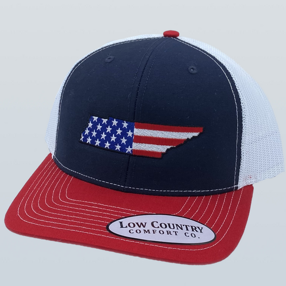 Tennessee Usa Flag Red/Navy/White Hat