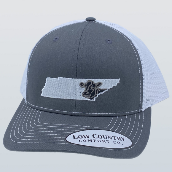 Tennessee Cow Charcoal/White Hat