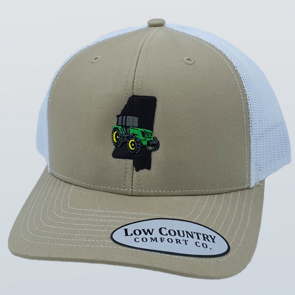 Mississippi Tractor Green Khaki/White Hat