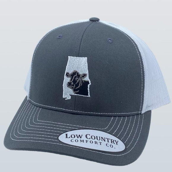 Alabama Cow Charcoal/White Hat