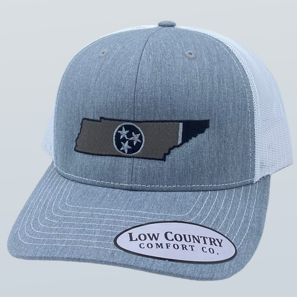 Tennessee Flag Greyscale Heather/White Hat