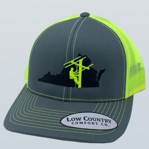 Virginia Lineman Charcoal/Neon Yellow Hat