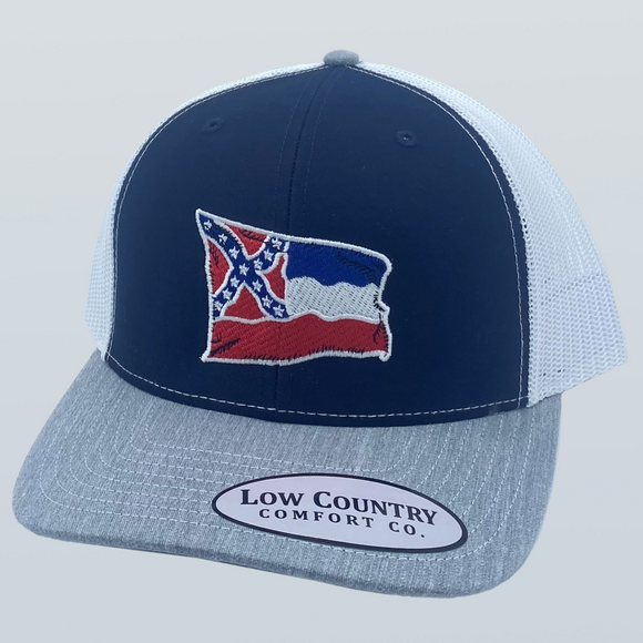 Mississippi Wavy Flag Heather/Navy/White Hat
