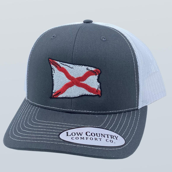Alabama Wavy Flag Charcoal/White Hat