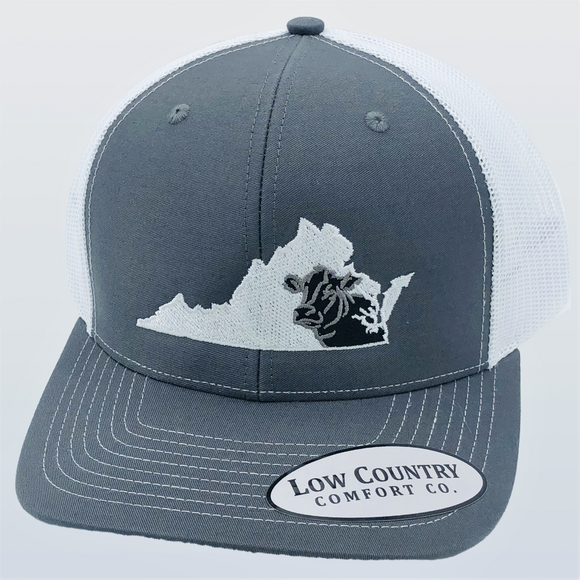 Virginia Cow Charcoal/White Hat