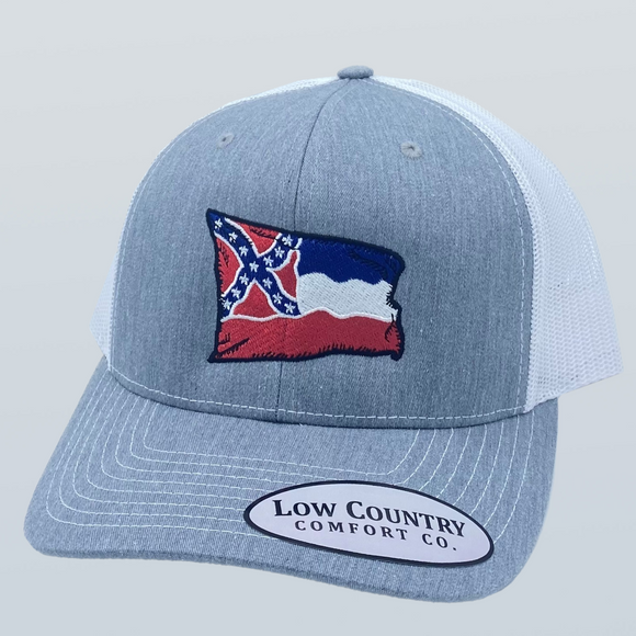Mississippi Wavy Flag Heather/White Hat
