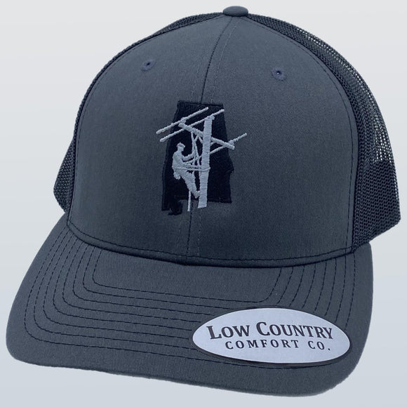 Alabama Lineman Greyscale Charcoal/Black Hat