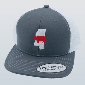 Mississippi Pig Charcoal/White Hat