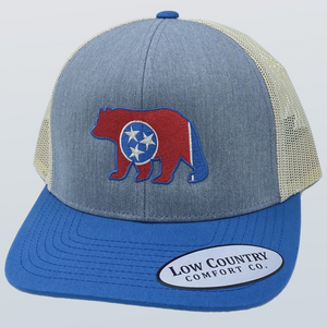 Tennessee Flag Bear Heather/Ocean/Beige Hat