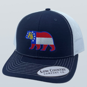 GA Flag Bear Navy/White
