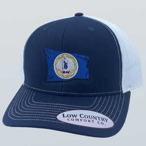Virginia Wavy Flag Navy/White Hat