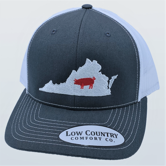 Virginia Pig Charcoal/White Hat