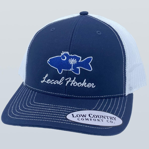 Local Hooker SC Flag Bass Navy/White Hat – Riverbed Threads
