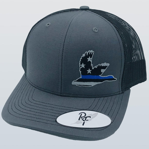 Ruffling Feathers USA Flying Duck Blue Line Charcoal/Black Hat