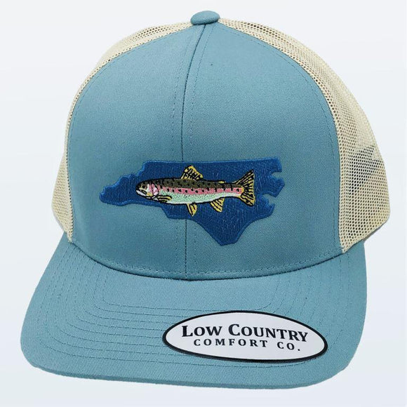 North Carolina Trout Rainbow Smoke Blue/Beige Hat