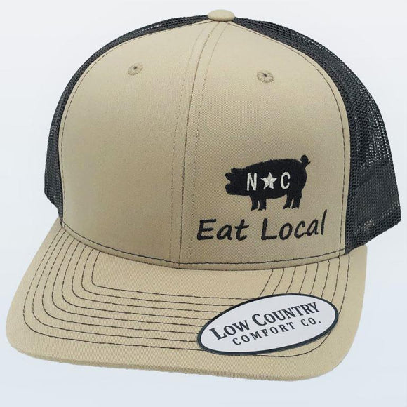 North Carolina Eat Local Pig Khaki/Brown Hat