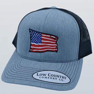 USA Wavy Flag Heather/Black Hat