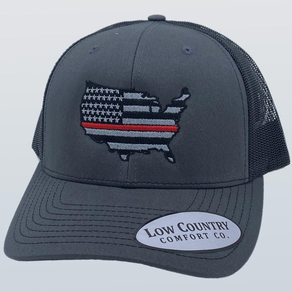 USA Red Line Charcoal/Black Hat