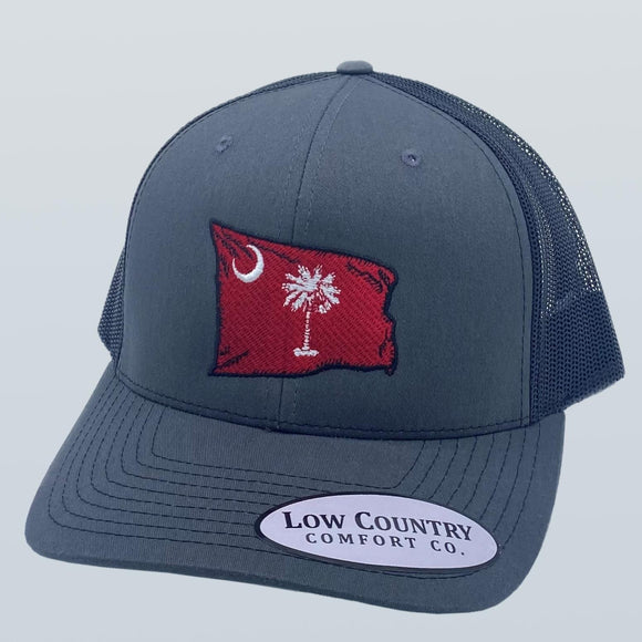 South Carolina Wavy Flag USouth Carolina Theme Charcoal/Black Hat