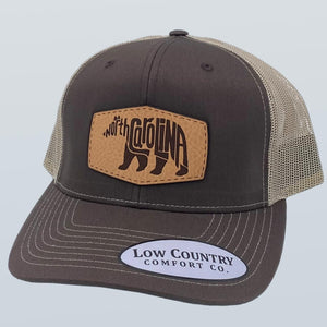North Carolina Bear Leather Patch Hat Brown/Khaki