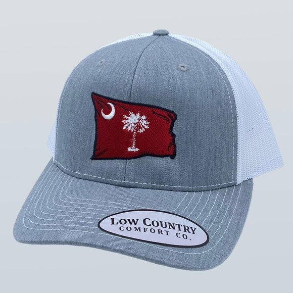 South Carolina Wavy Flag USouth Carolina Theme Heather/White Hat