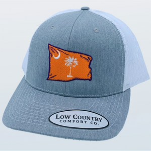 South Carolina Wavy Flag Clemson Theme Heather/White Hat