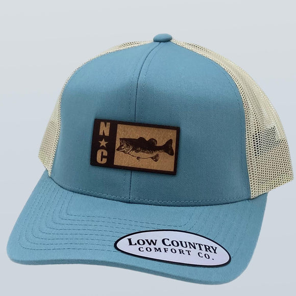 North Carolina Largemouth Bass Silhouette Patch Trucker Hat 