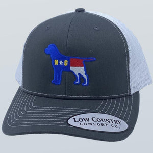 North Carolina Flag Lab Charcoal/White Hat