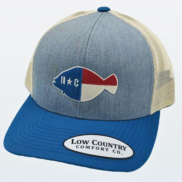 North Carolina Flag Flounder Heather/Ocean/Beige Hat