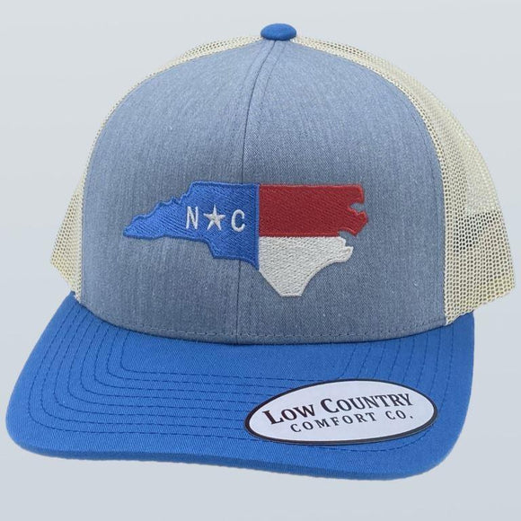 North Carolina Flag Heather/Ocean/Beige Hat