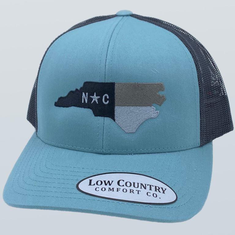North Carolina Flag Smoke Blue/Charcoal Hat – Riverbed Threads