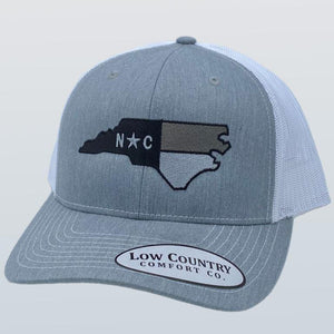 North Carolina Flag Greyscale Heather/White Hat