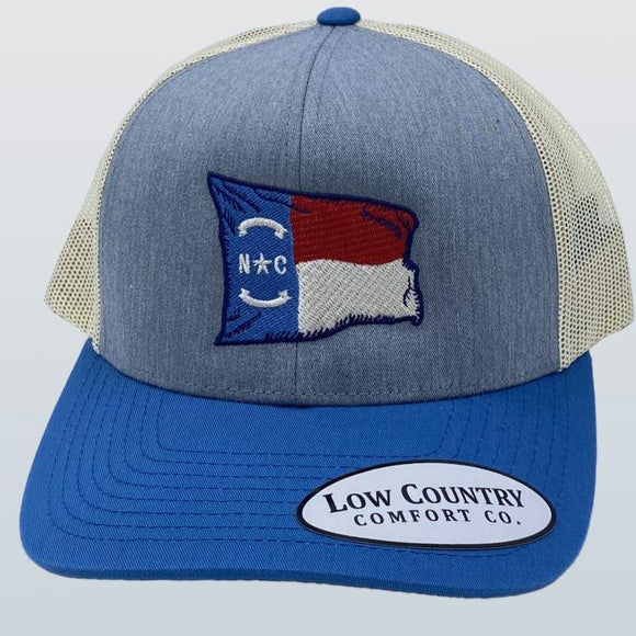 North Carolina Wavy Flag Heather/Ocean/Beige Hat
